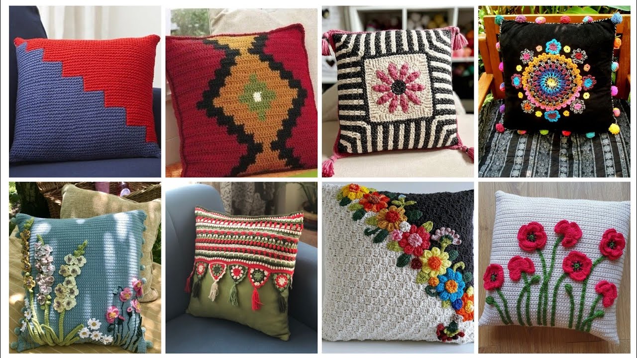 Crochet cushion covers designs patterns | crutche pillow cover designs