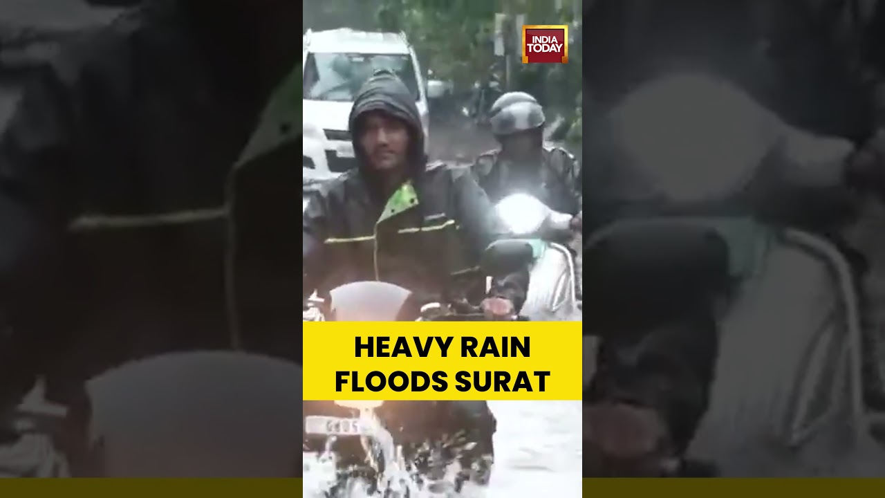 Surat Faces Severe Waterlogging After Heavy Downpour, Roads & Homes Submerged, Traffic Halts #flood