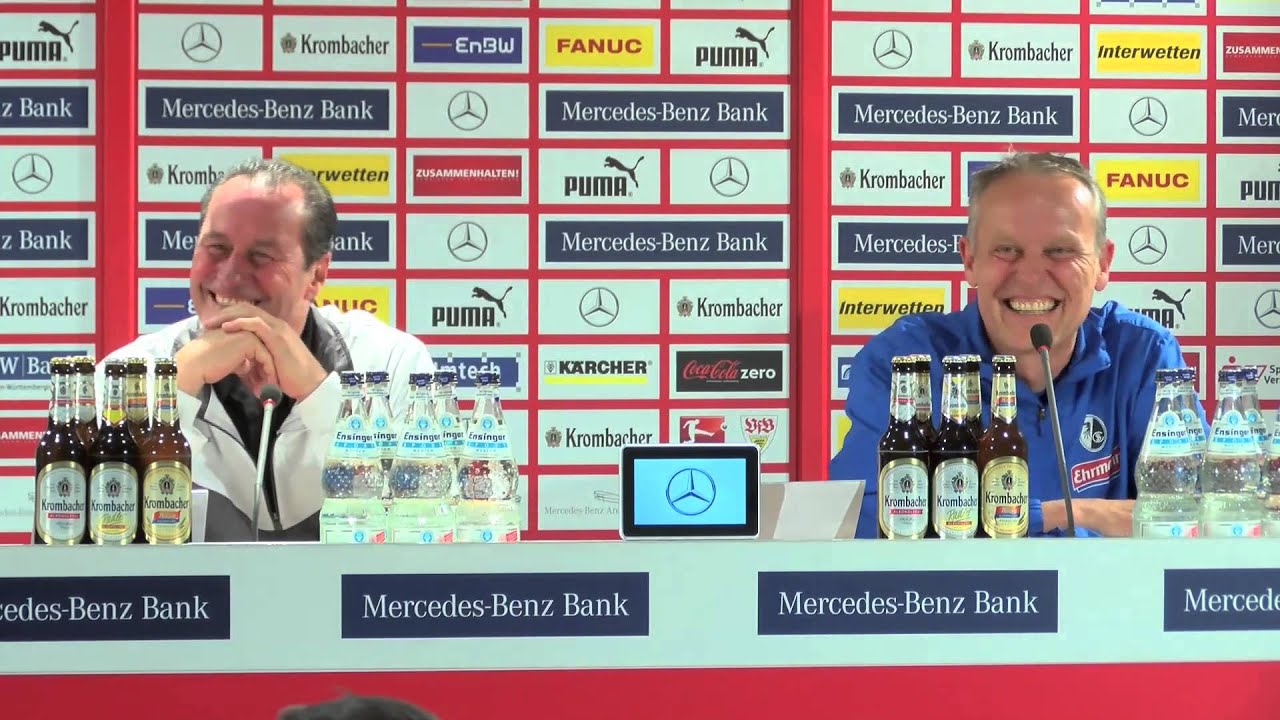 Christian Streich und Huub Stevens lachen sich auf PK kaputt | VfB Stuttgart -  SC Freiburg 2:0