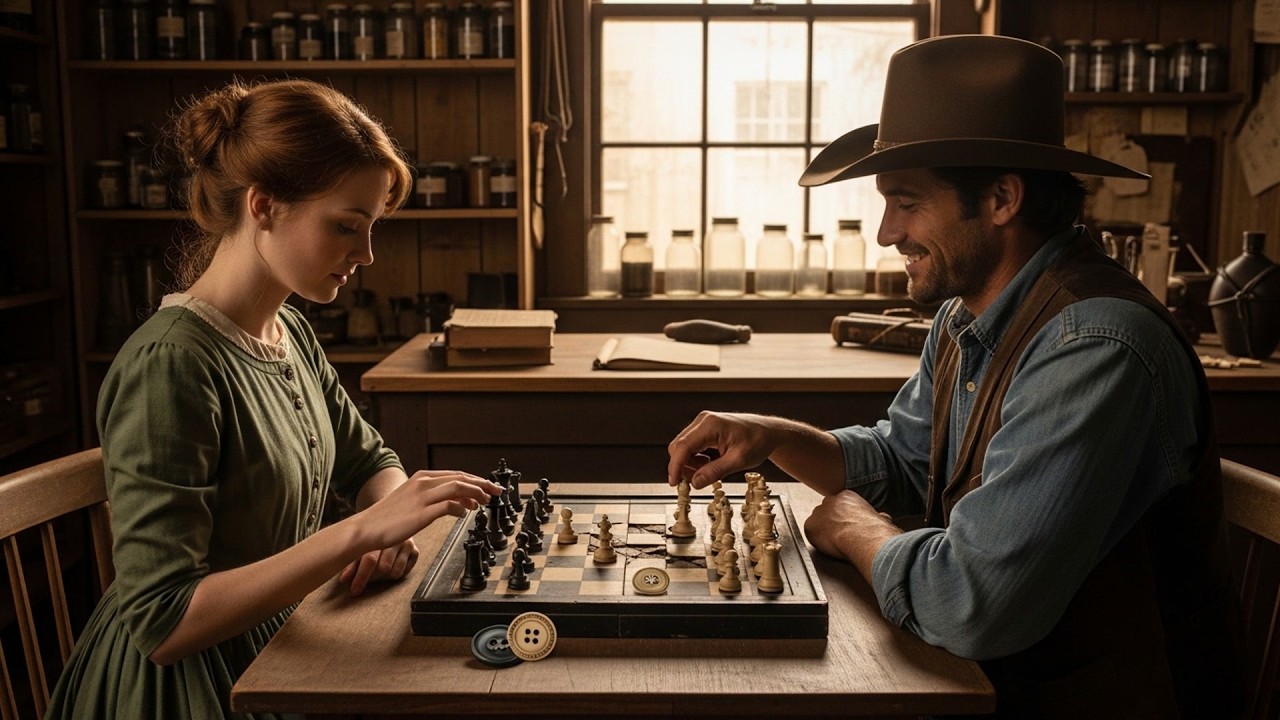 The Cowboy Found Her Teaching Herself Chess Alone, He Sat Down Across From Her And Lost Gladly