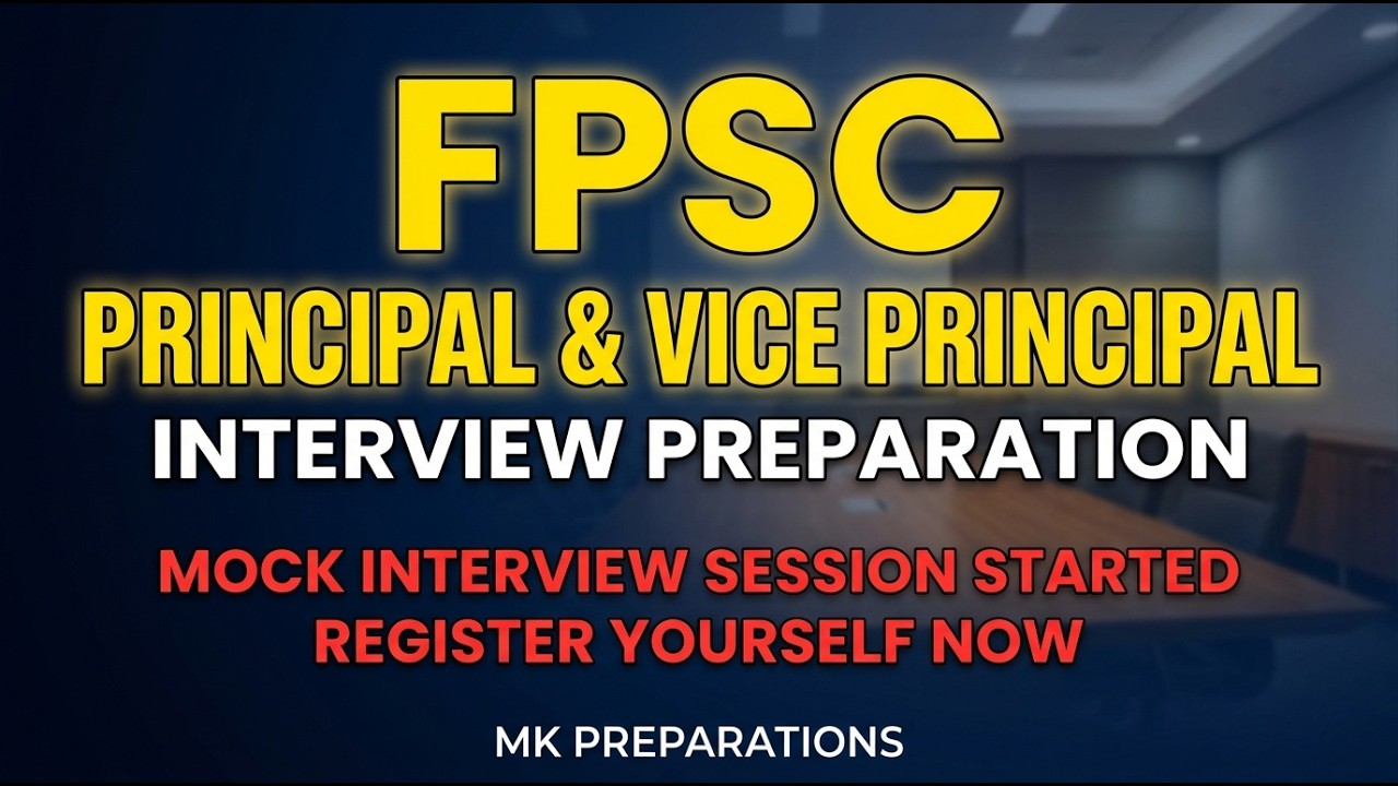 FPSC Principal & Vice Principal Interview Preparation 2026 | Mock Interview Session Started