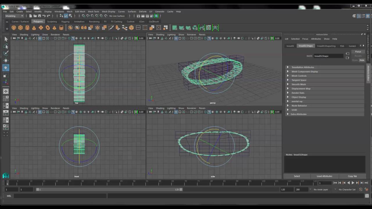 Maya Deform Lattice Tank Treads
