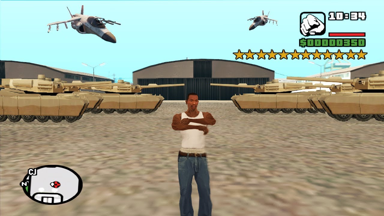 GTA SA When You Got 12 Stars (Secrets Cheat)