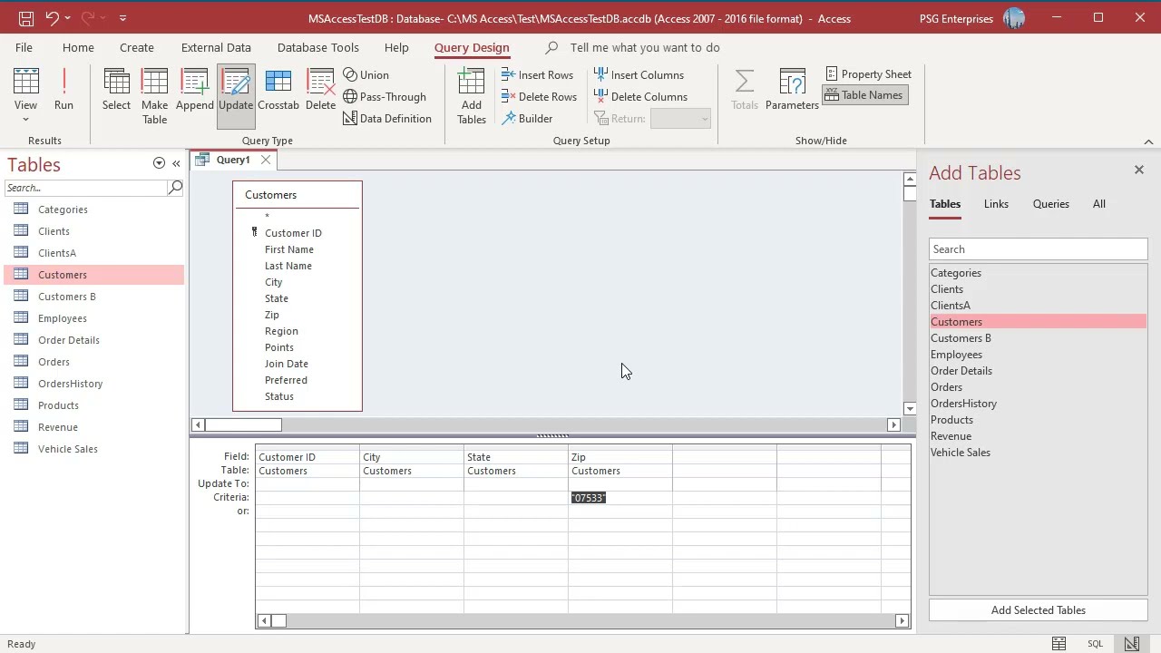 Запрос на обновление в MS Access &mdash; Office 365