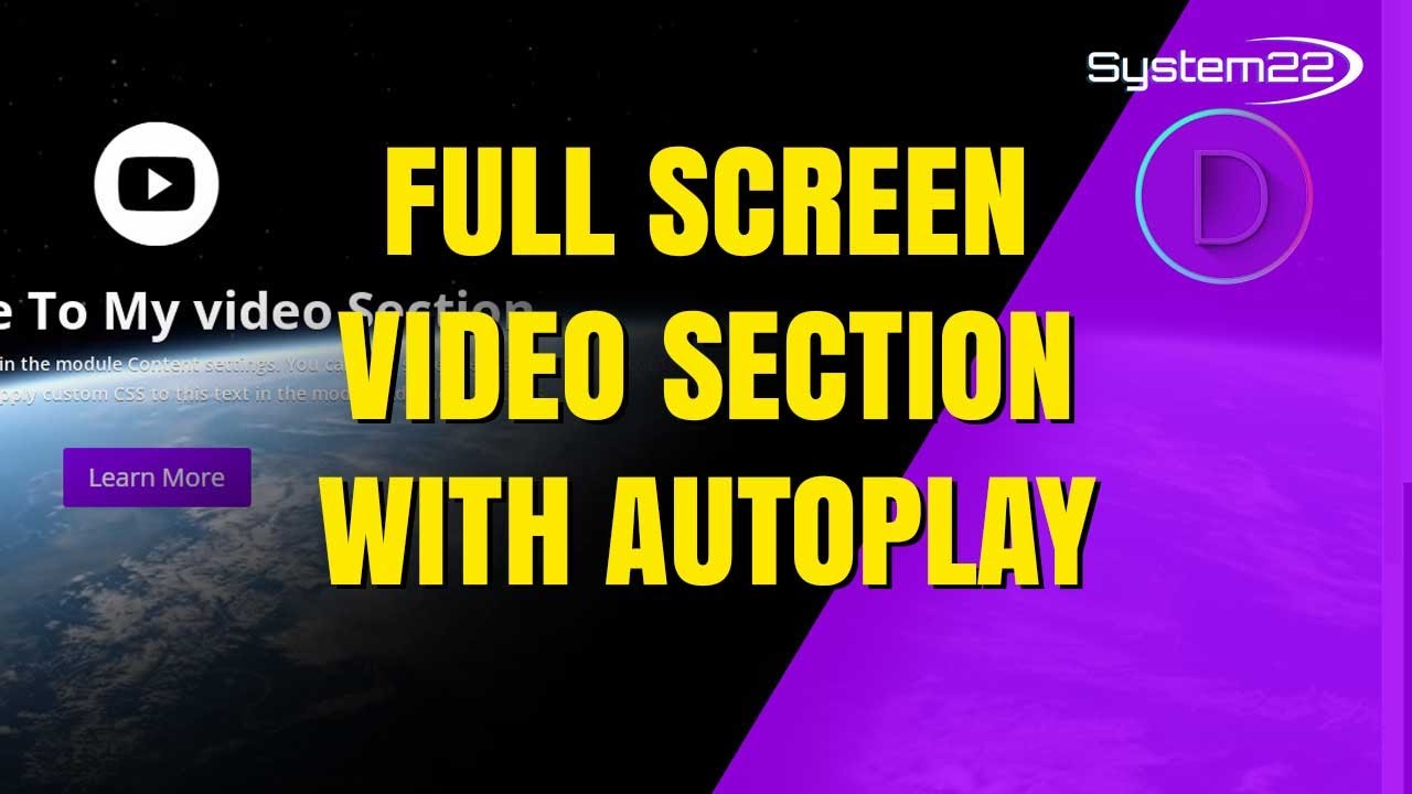 Divi Theme Full Width Full Screen Video Section With CTA