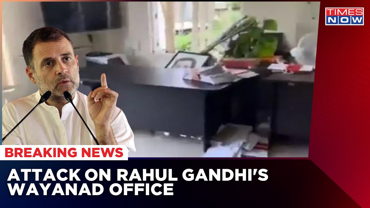 Mahatma Gandhi Portrait Damaged In Rahul Gandhi Wayanad Office; Cops Arrests Congress Workers