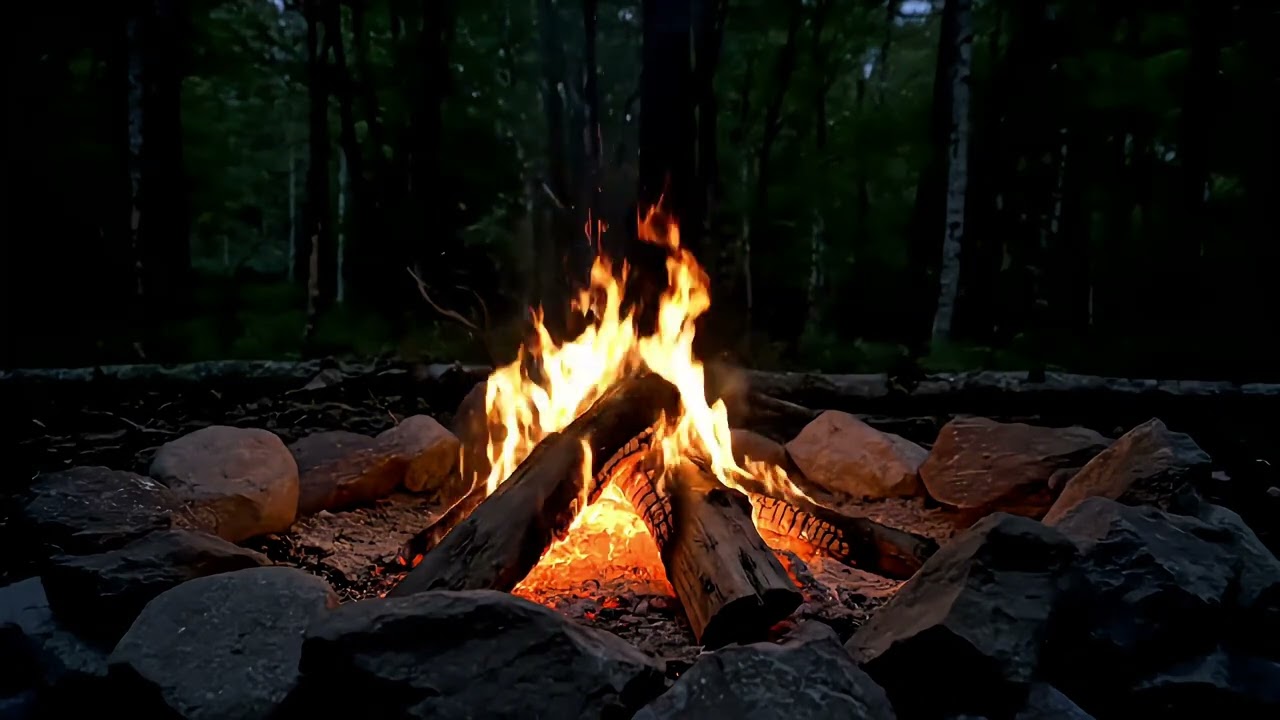 Cozy Campfire in the Forest at Night 🔥 Relaxing Fire Sounds for Sleep, Study & Meditation