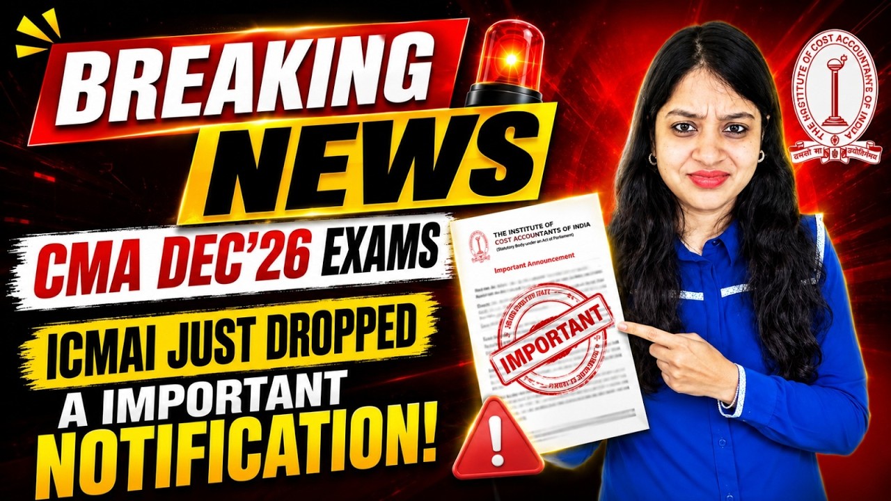 ICMAI Breaking News 😱 For CMA Dec '24 Exams | MEPL - Divya Agarwal Mam