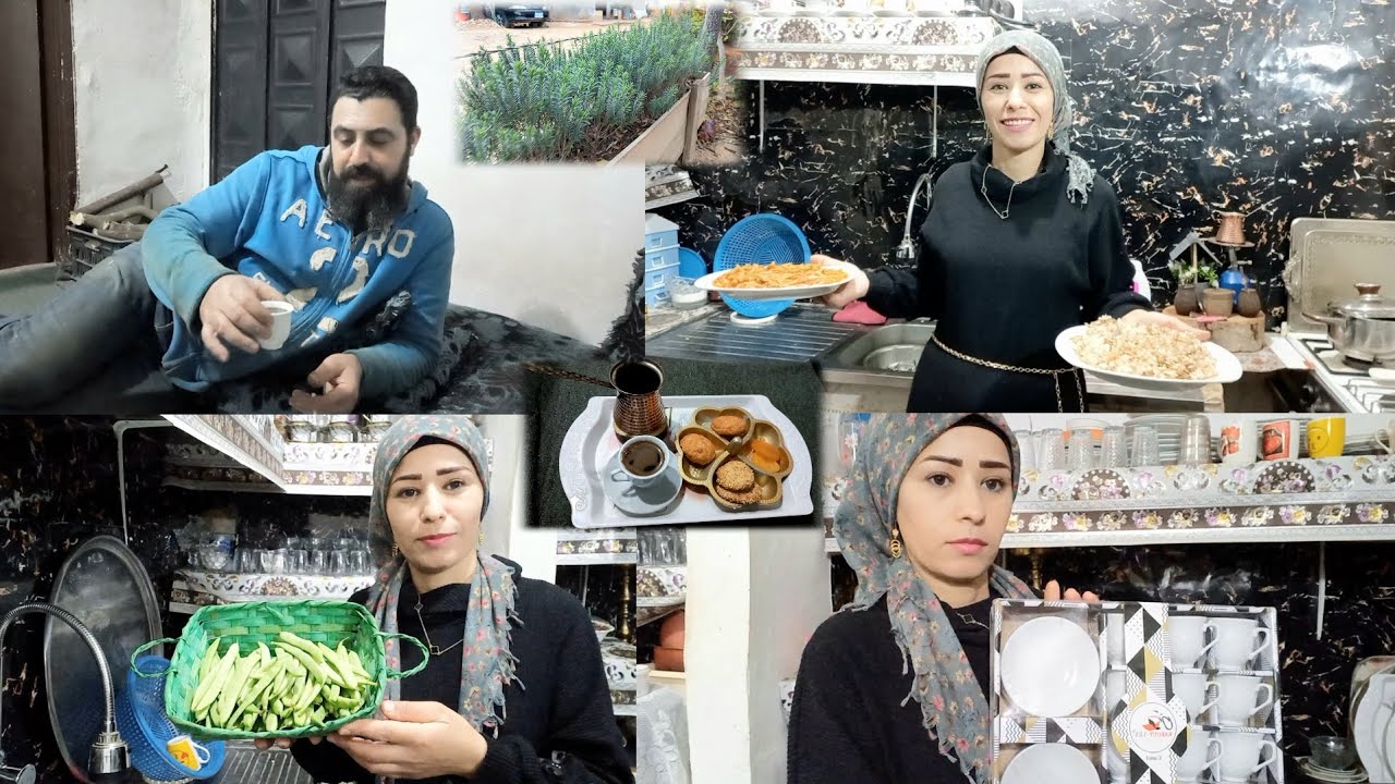 روتين بيت طبخت فصوليه🥘 خضره🍚 ورز وجبنا فناجين قهوي ☕️جديد واغردة لالبيت