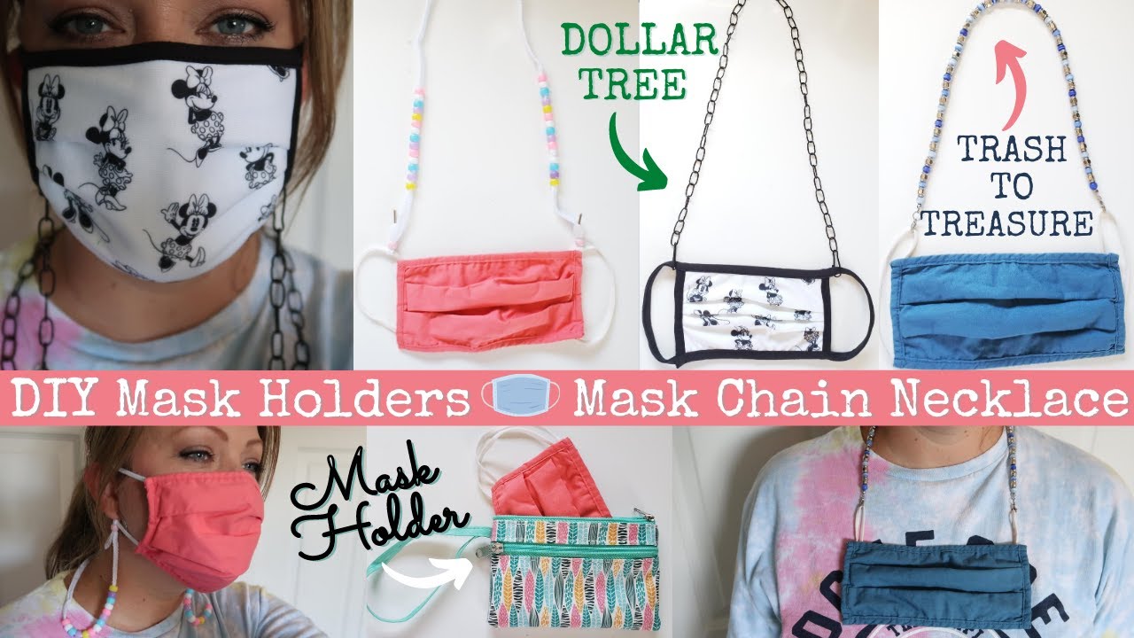 diy FACE MASK CHAIN NECKLACE 😷 HOW TO MASK HOLDER STRAP | DOLLAR TREE TRASH TO TREASURE ACCESSORIES