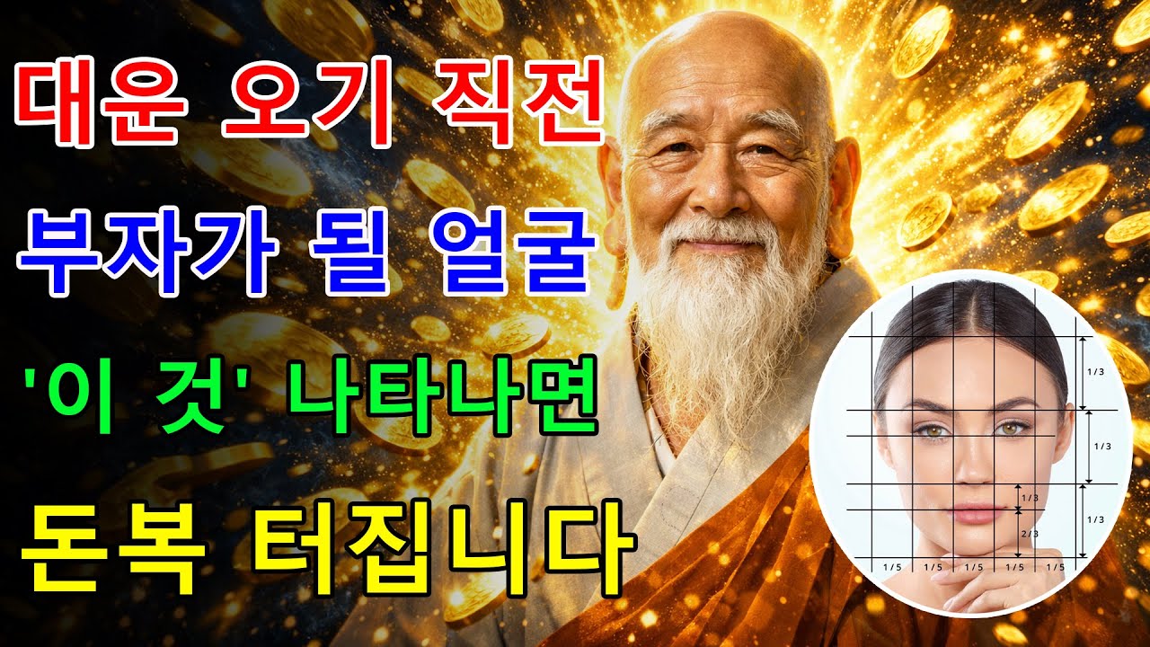 재물운이 좋아지고 대운이 터지기 직전 얼굴에는 꼭 '이 것'이 생깁니다ㅣ돈복 터져 대박나고 말년복 좋은 부자 얼굴ㅣ돈이 따르는 관상｜금전운 말년운 재물복 징조 부잣집 재벌 신호