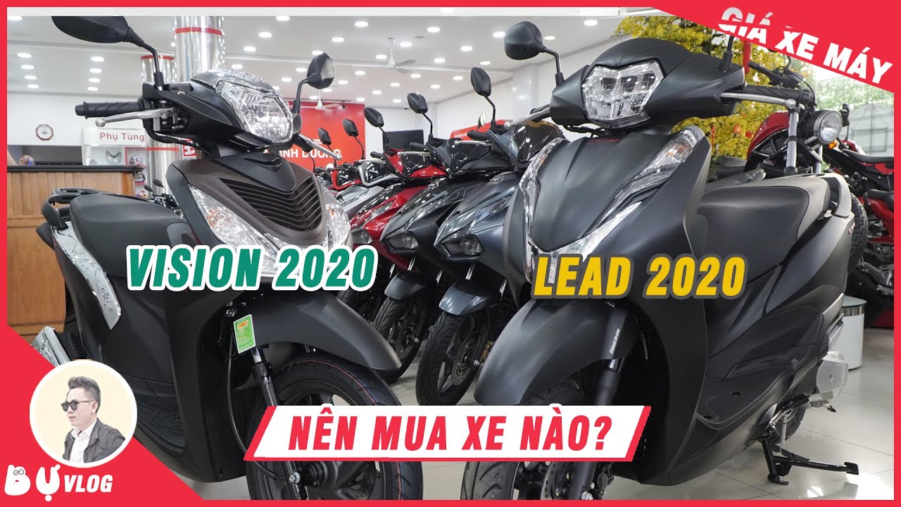 Nên Mua Lead 2020 đen nhám hay Vision 2020 đen nhám ? So Sanh Chi Tiết | Giá Xe Máy Bự Vlog