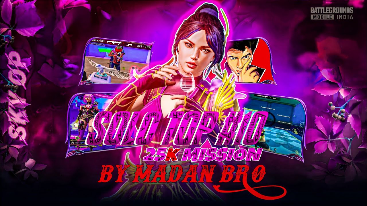SOLO TOP 10 MISSION 💥| THANKS MADAN BRO❤️ | #bgmi #madanop #skyop #botsquad #30fpsgamer
