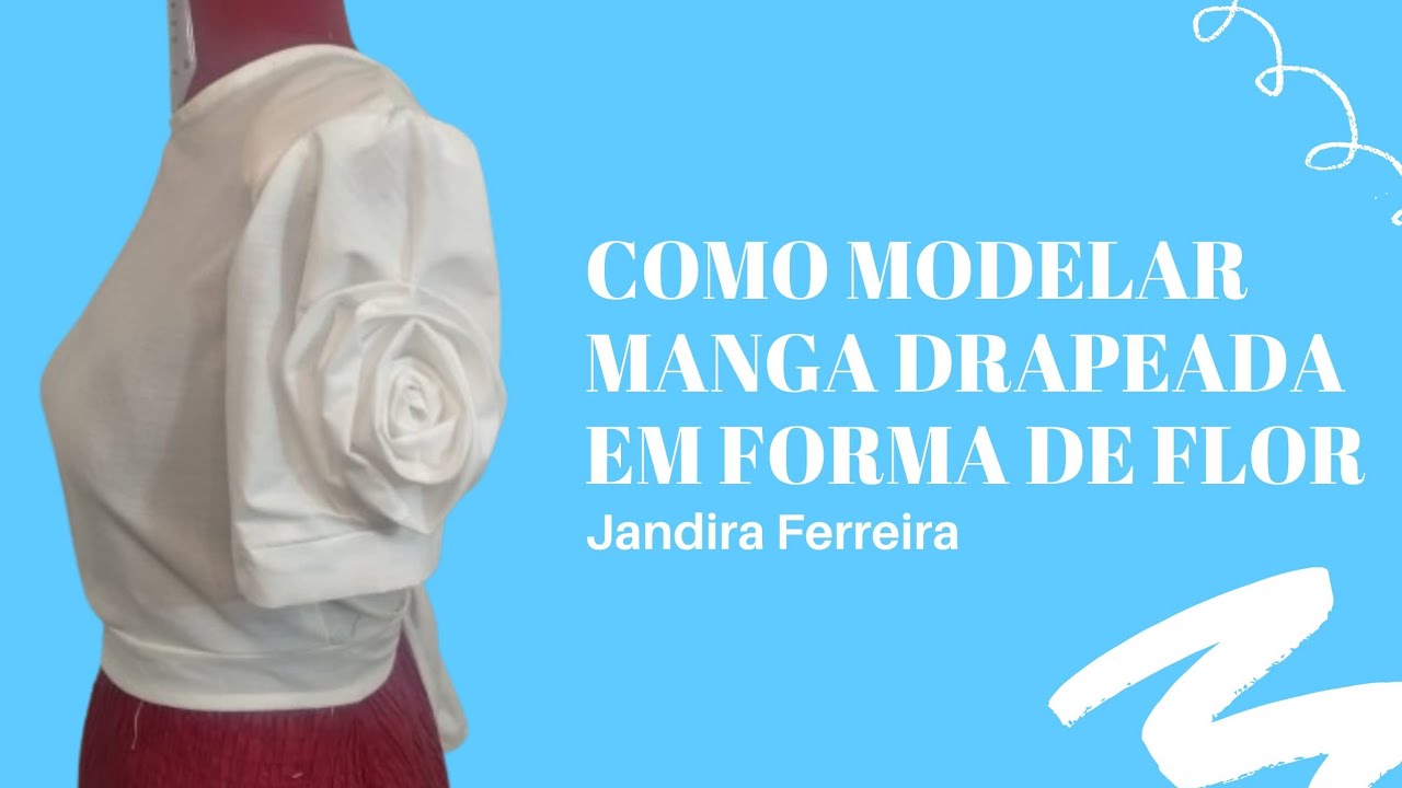 Como modelar. manga de blusa drapeada  con dettagli de Flor