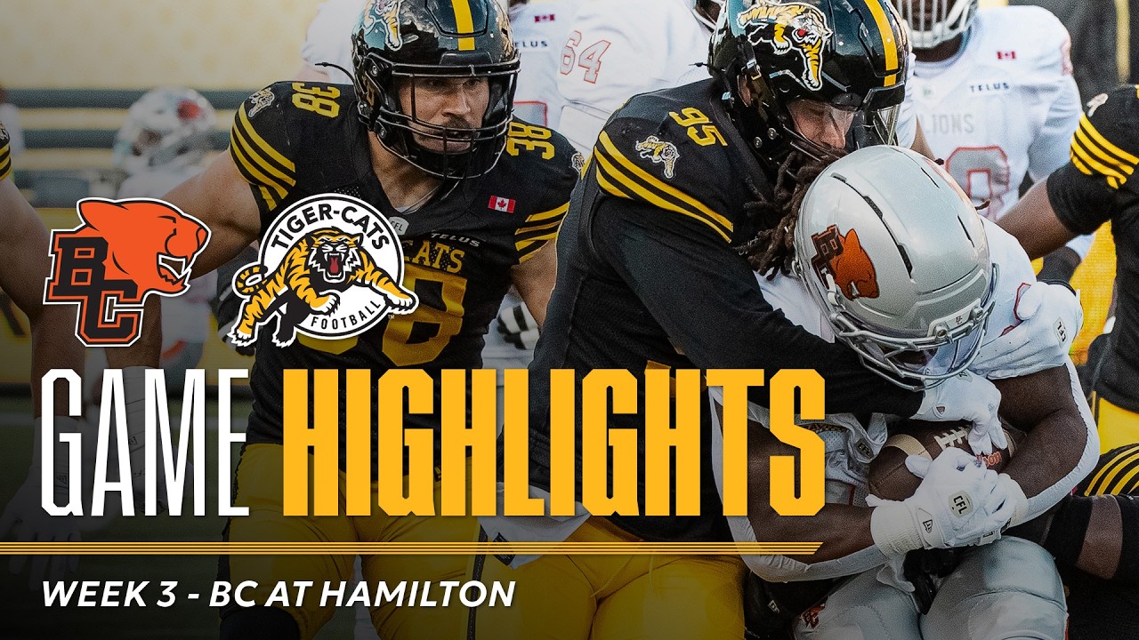 ЛУЧШИЕ МОМЕНТЫ МАТЧА | Hamilton Tiger-Cats против BC Lions | Неделя 3 (26/06/19)