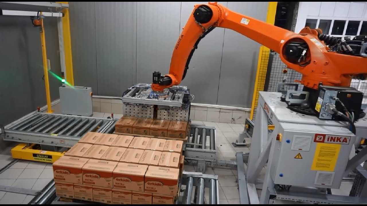 Robot Palletizing System - Stretch Wrapper // Paletleme Robotu - Tam Otomatik Streçleme Makinesi