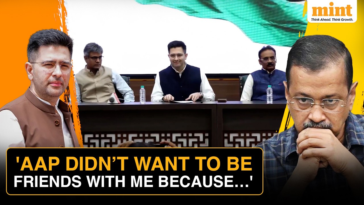 Raghav Chadha Leads MASS Exit As 7 AAP MPs Merge With BJP | WATCH