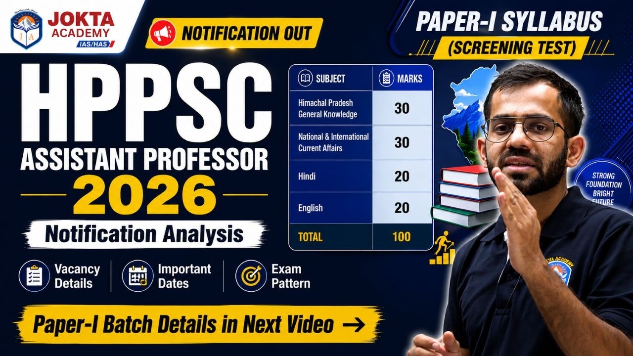 HPPSC Assistant Professor 2026 Notification Out | Eligibility, Dates, Exam Pattern & Paper-1 Plan