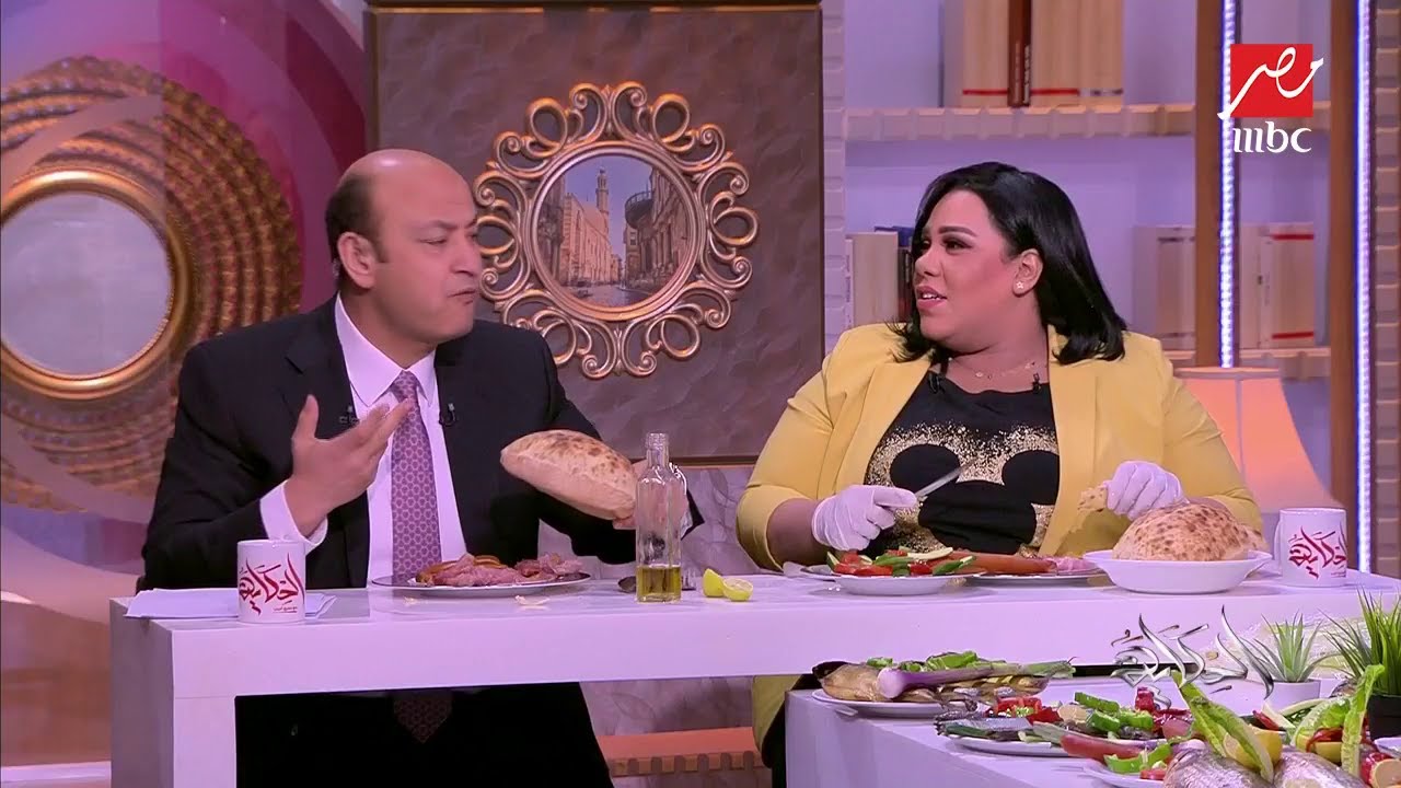 عمرو أديب لشيماء سيف: لو كلتى اللقمة دى مش هتروحي التصوير بكرة