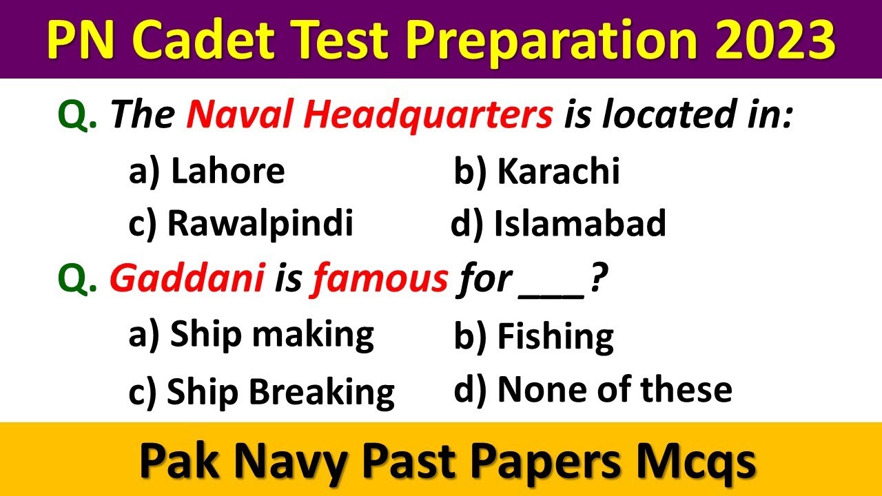 PN Cadet Test Preparation 2023 | PN Cadet initial Test 2023 | Pak Navy PN Cadet Test Preparation