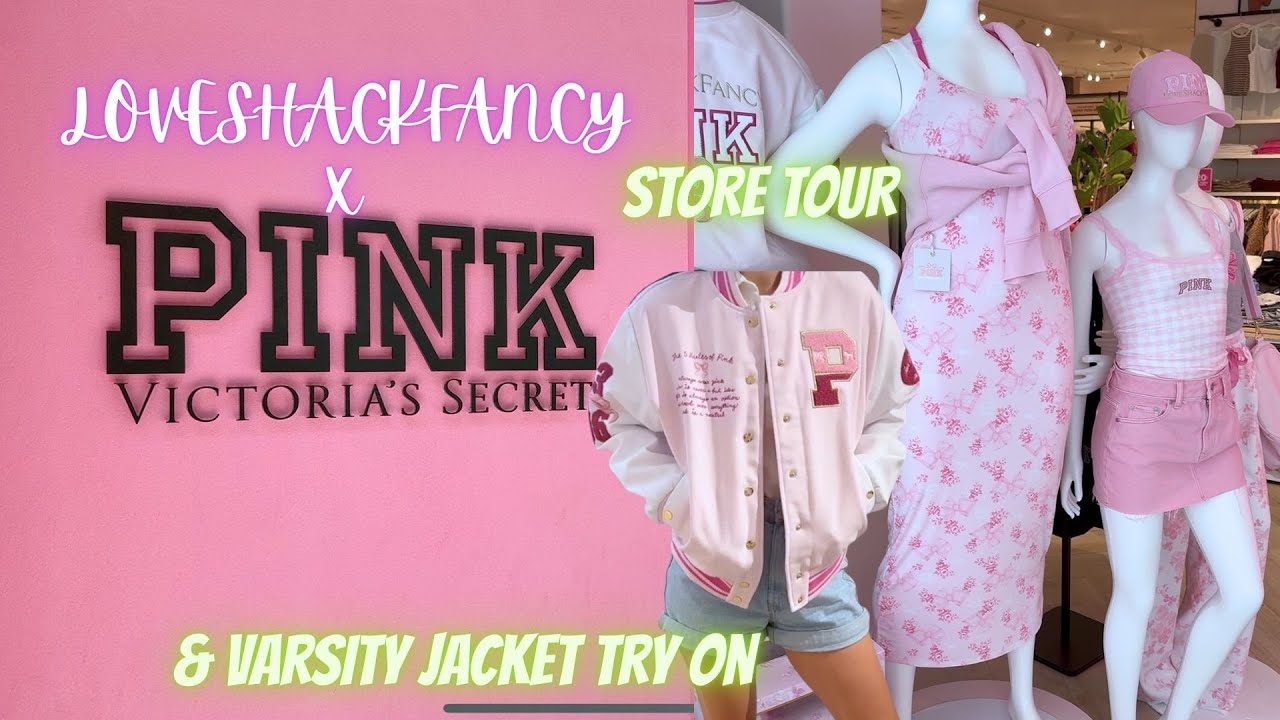 💖 LoveShackFancy x PINK Store Tour + Varsity Jacket Try-On | Limited Collab First Look