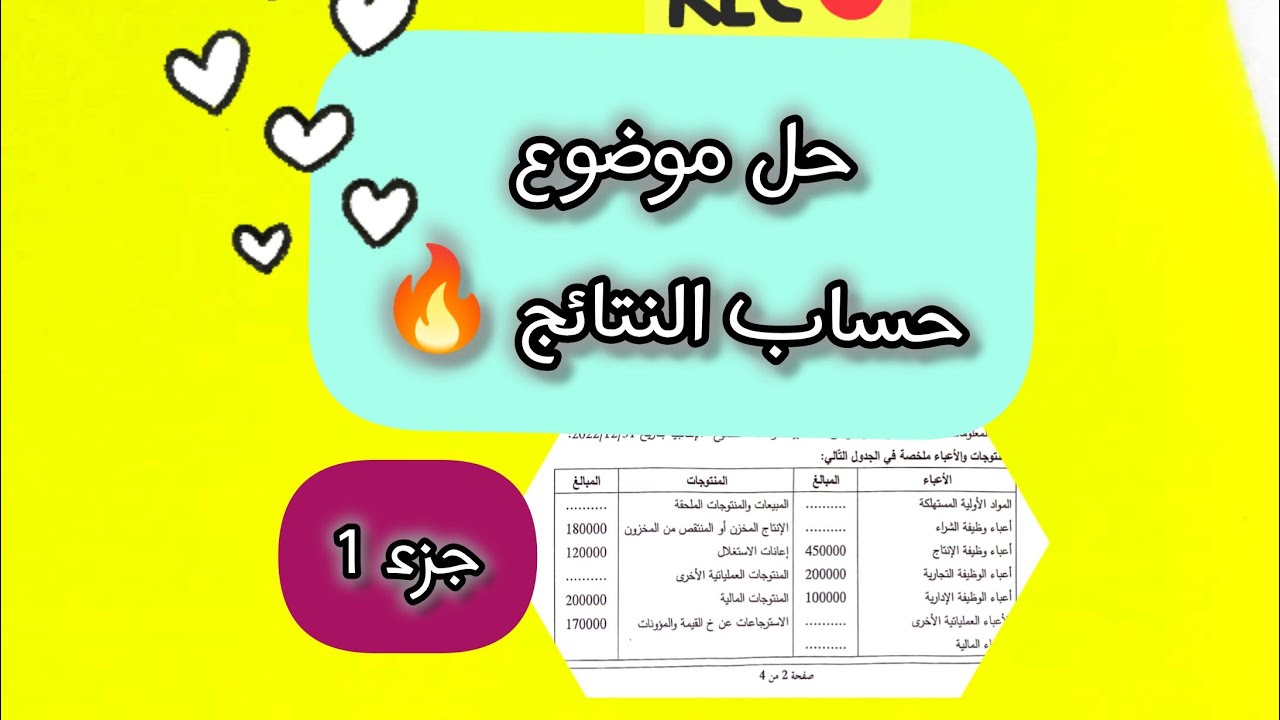 ✅حل موضوع شامل في حساب النتائج🌹 حسب الوظيفية✍️ وحسب الطبيعة✍️ بالمجاهيل 🔥 جزء 1