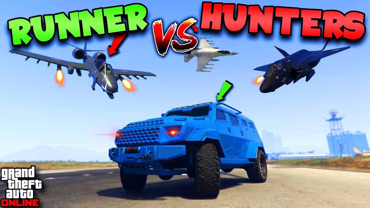 Insurgent VS THE AIR FORCE! | GTA Online Manhunt