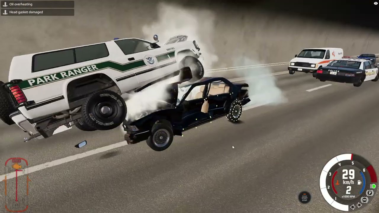 Driving from the cops in Beam NG Drive