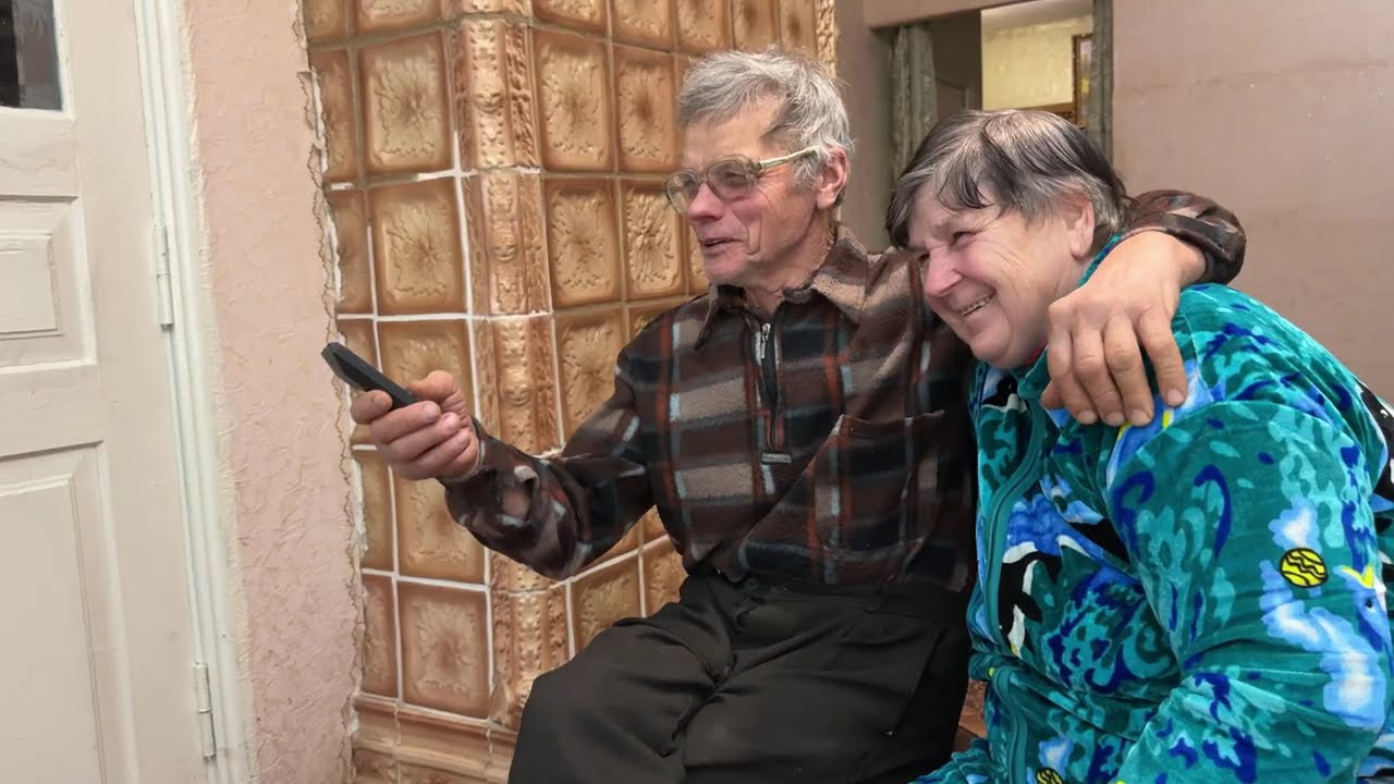 The secret of a happy old age for an elderly couple in a village. A golden wedding - 50 years