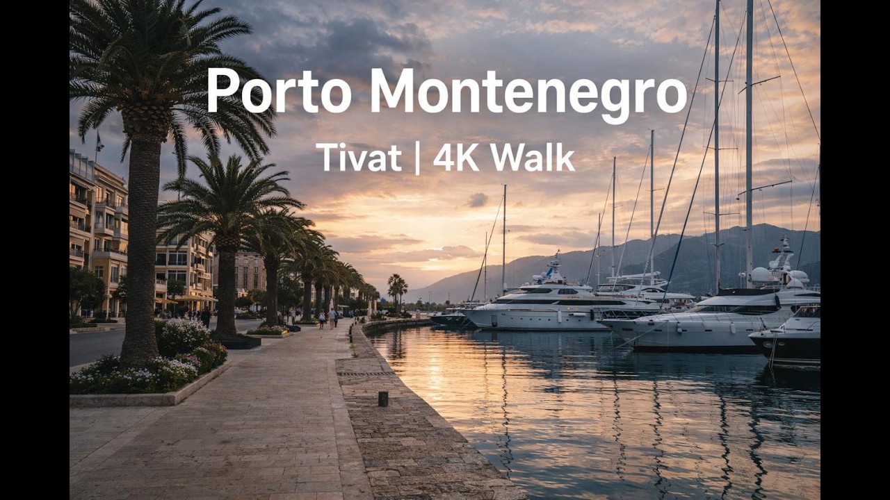 Porto Montenegro Walk | Tivat Luxury Marina Walking Tour 4K