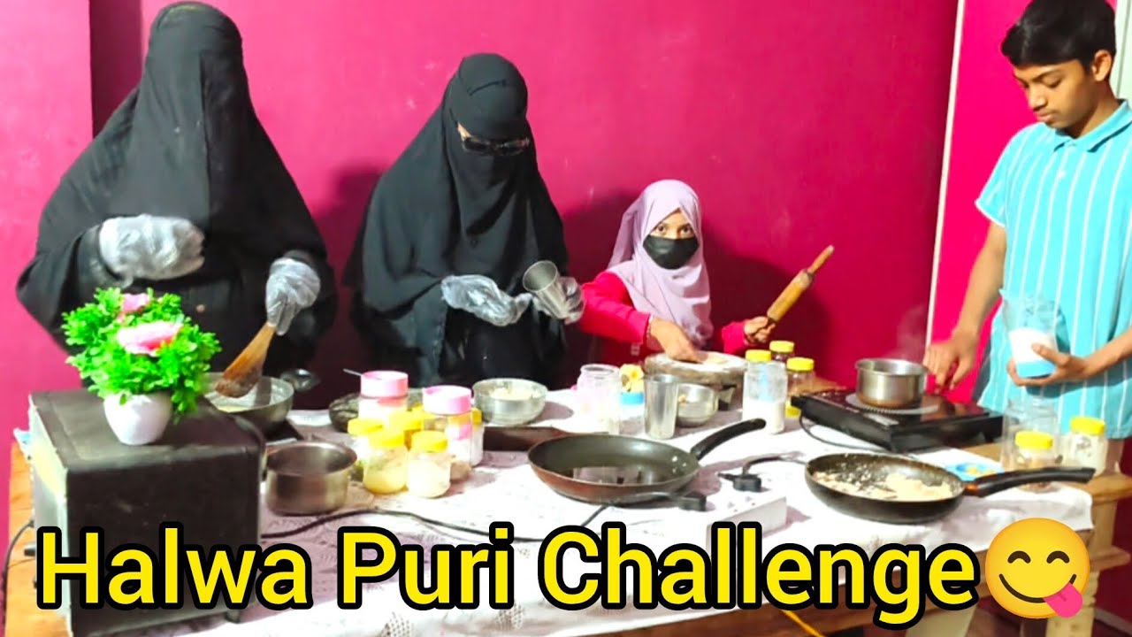 Halwa Puri Cooking Challenge | Suji Ka Halwa Puri Cooking Challenge#challenge#cooking#fun