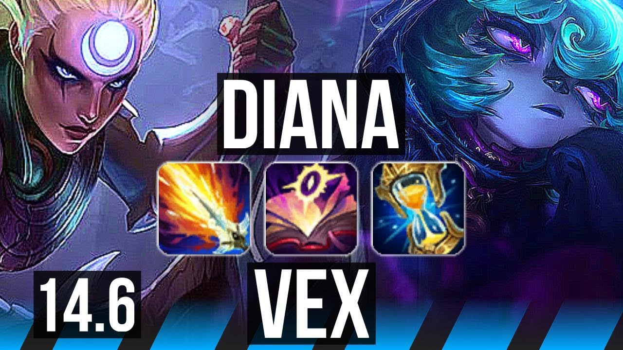 DIANA vs VEX (MID) | 10/0/7, Legendary | KR Master | 14.6