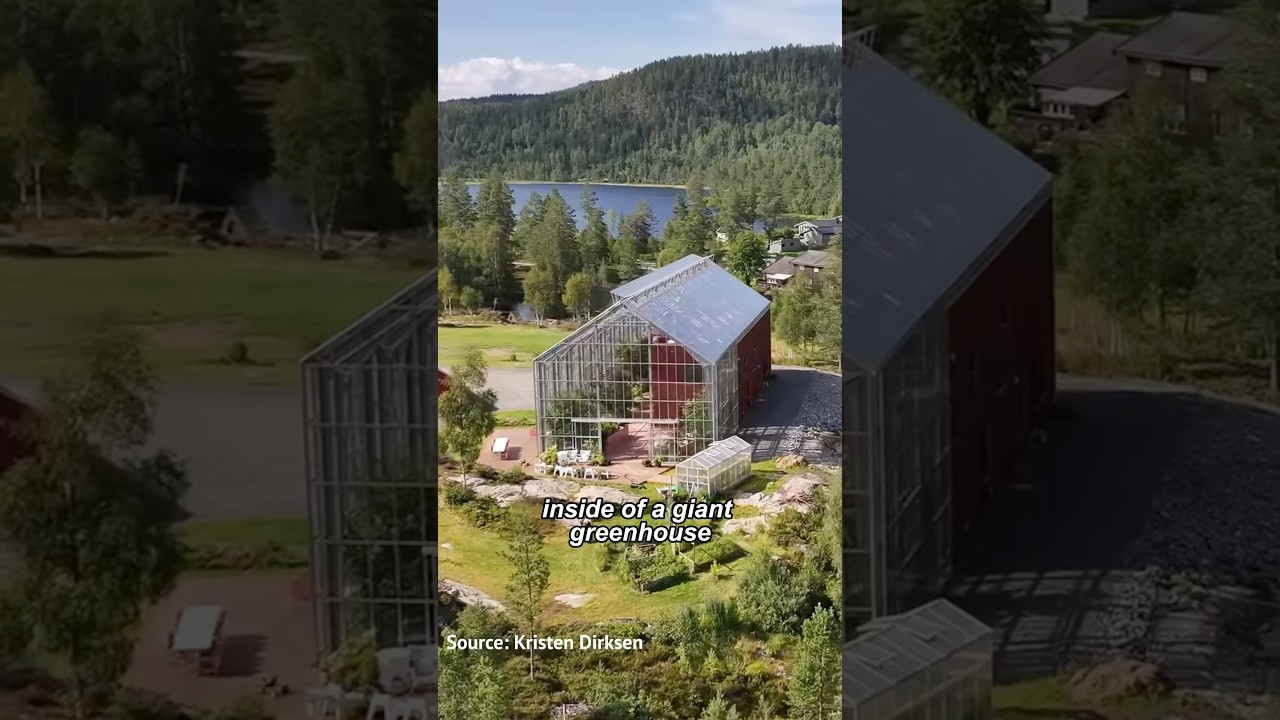 A 2-story home inside a greenhouse?