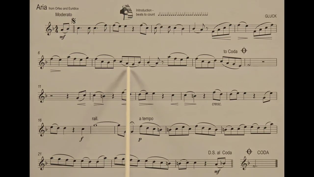 Aria by Gluck piano accompaniment at rehearsal speed