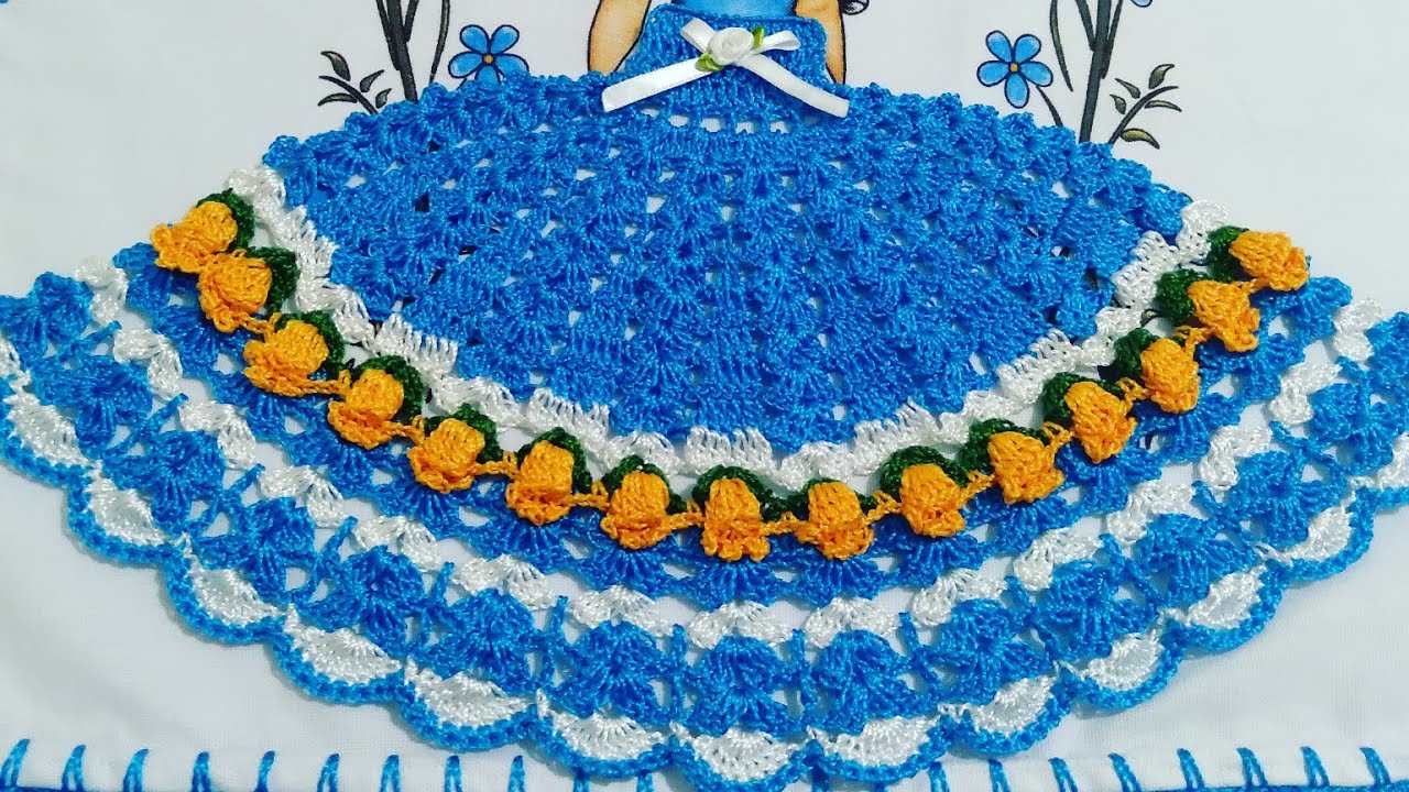 Saia de Crochê Para Boneca de Pano de Prato Naty(Canhoto)