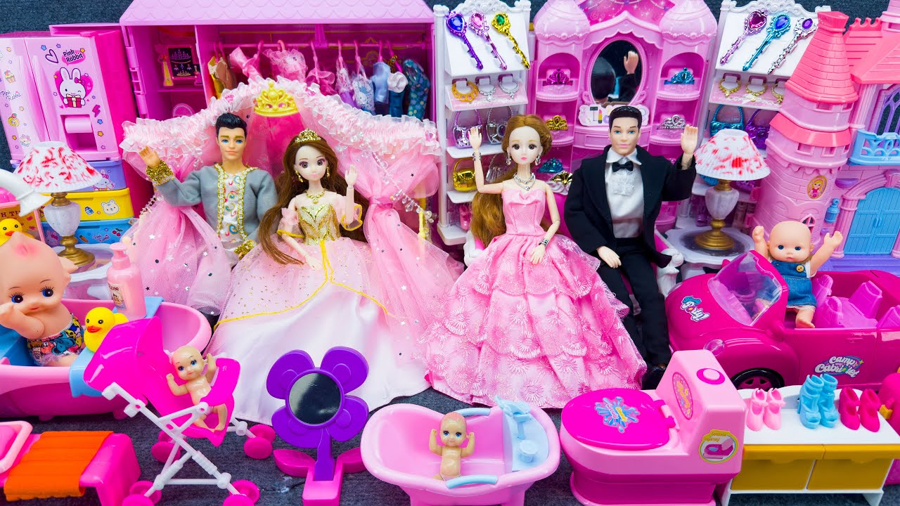 21 Minutes Satisfying With Unboxing Barbie Princess Fancy Furniture Collection Toys Review | ASMR