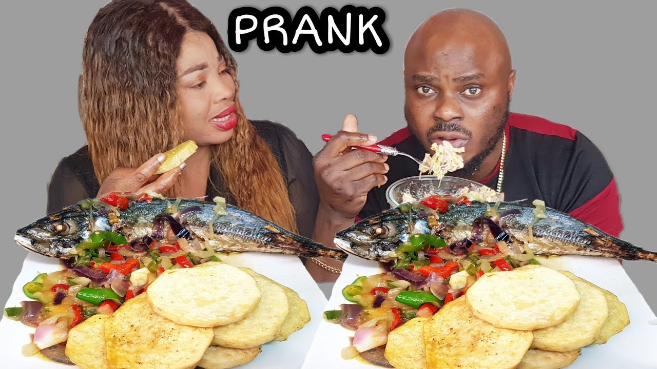 LEAVING MY HUSBAND MUKPRANK | FRIED YAM + FISH + SALAD AND SAUCE | AFRICAN FOOD MUKBANG