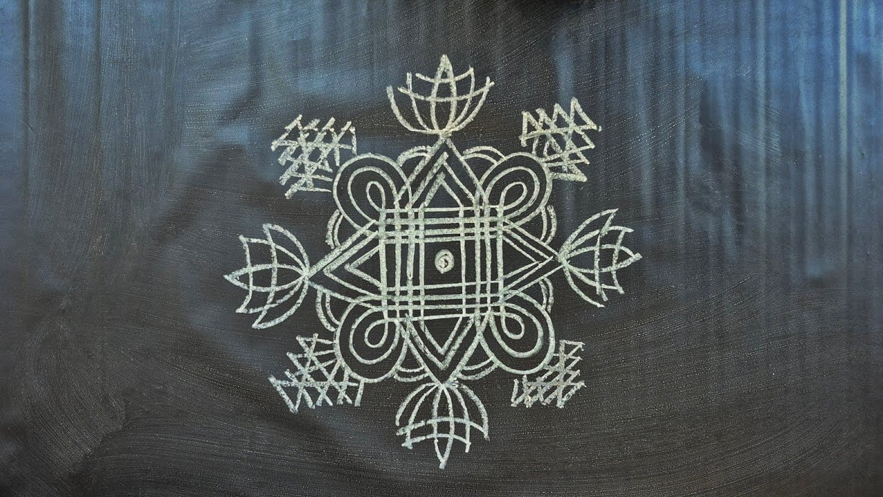 Beginners friendly easy daily Rangoli✨️ #dailyrangoli #freehandrangoli #easyrangoli #kolam #kolangal