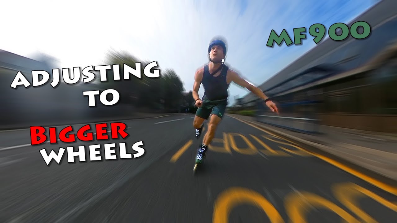 Inline skating on larger wheels, adjusting to 110mm wheels, Oxelo MF900