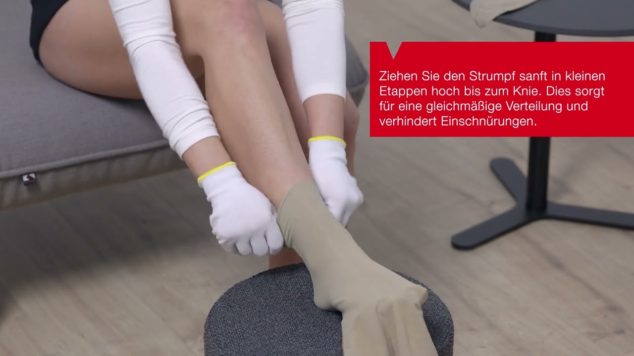 An- und Ausziehanleitung für VENOSAN Kompressionskniestrümpfe / geschlossene Fußspitze; AG (DE)