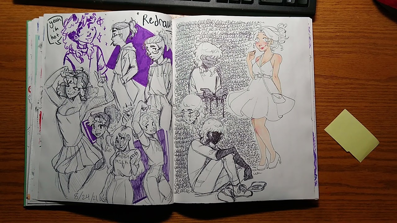 Sketchbook Tour [#31](part 1) - The one with Genshin/ cookie run/ Madoka fanart