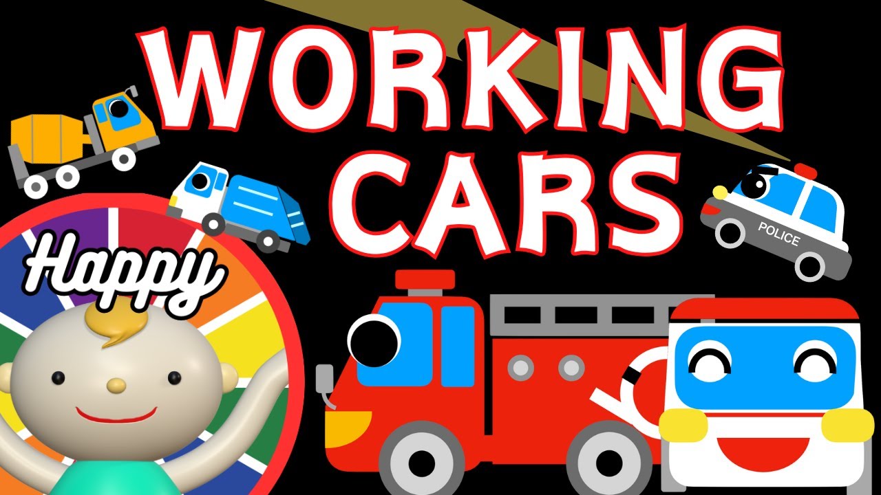 Baby Sensory.【WORKING CARS】🚒🚑🚓High contrast animation with cute sounds.Calm baby.