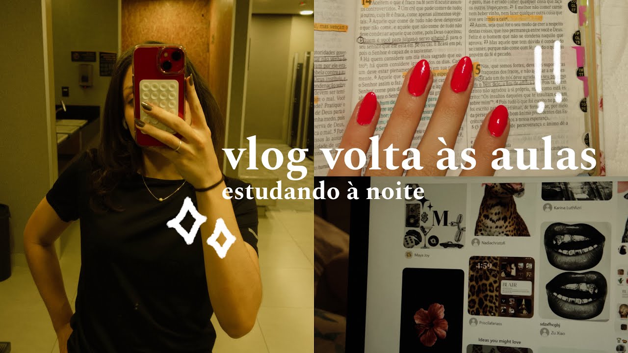 VLOG VOLTA ÀS AULAS | escola de moda, estudando à noite 📓📚