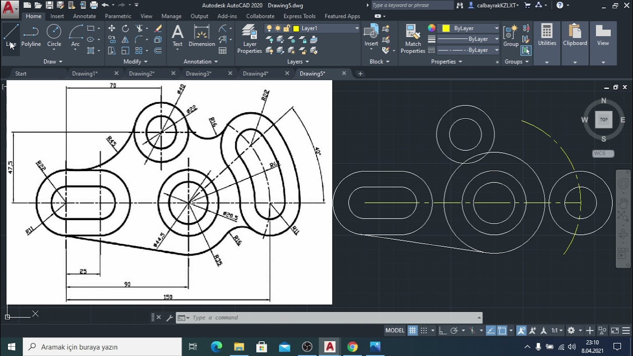 Autocad vize sınav sorusu örneği