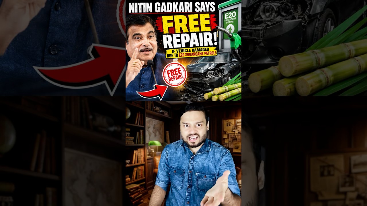 Gadkari Says &lsquo;FREE OF COST Repair&rsquo; If Vehicle Damaged By E20 Petrol #shorts