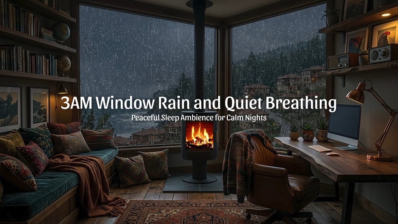 3AM Window Rain and Quiet Breathing 🌙 Peaceful Sleep Ambience for Calm Nights