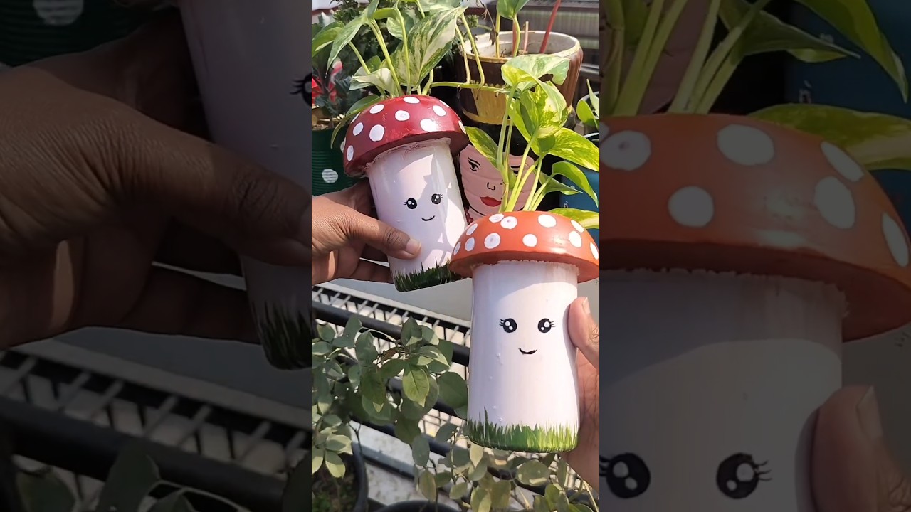 DIY Cute Mushroom Planters From Waste Materials #diy #planters #mushroomcraft