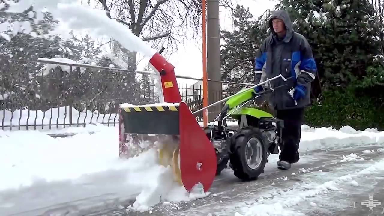 Уборка снега с помощью мотоблока Grillo