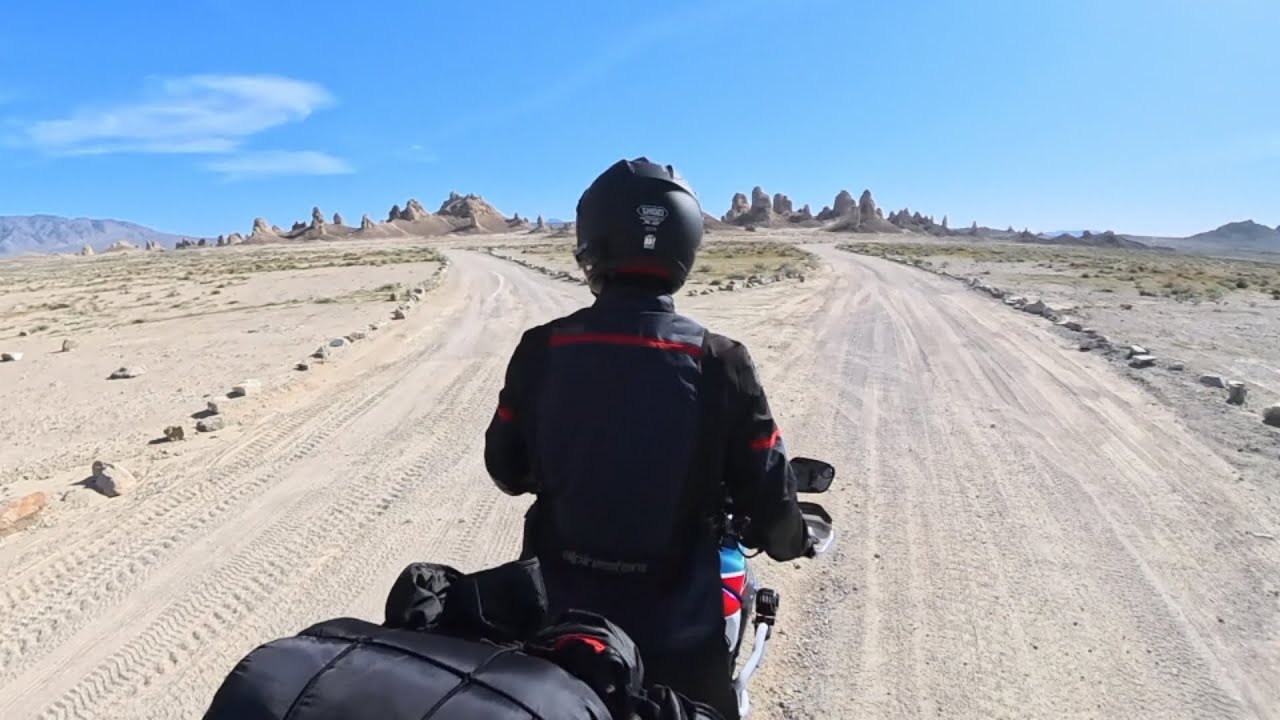 Trona Pinnacles moto camping 