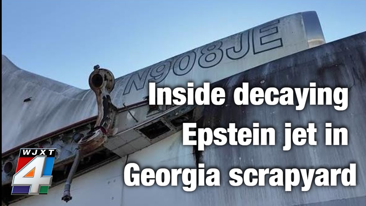 A decaying jet once owned by Jeffrey Epstein sits in a Georgia scrapyard. Here’s a look inside